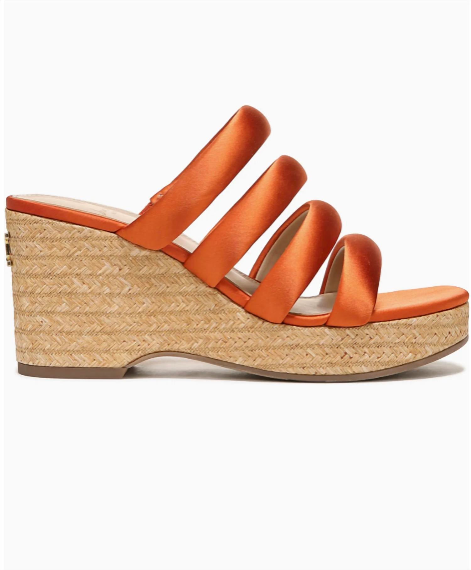 Sam Edelman Women's Yuki Wedges in orange satin - women's shoe - view 5