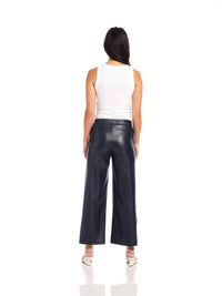 Fifteen Twenty - Faux Leather Button-Hem Pants