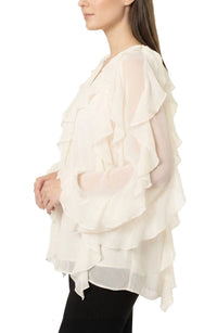 Area Stars Women's Flyn Ruffle Blouse in ivory - women's blouse - alternate view