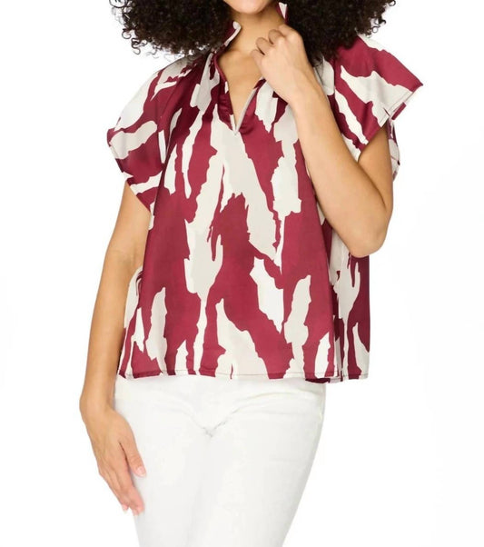 Stewart Simmons - Abstract Cap Sleeve Blouse