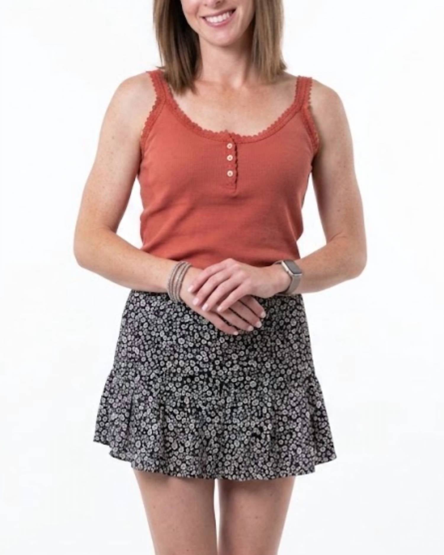 Angie - Midnight Wildflower Skort