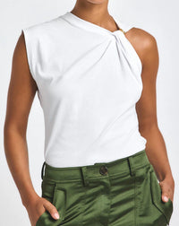 Derek Lam 10 Crosby - Nia Asymmetric Embellished Twist Tee
