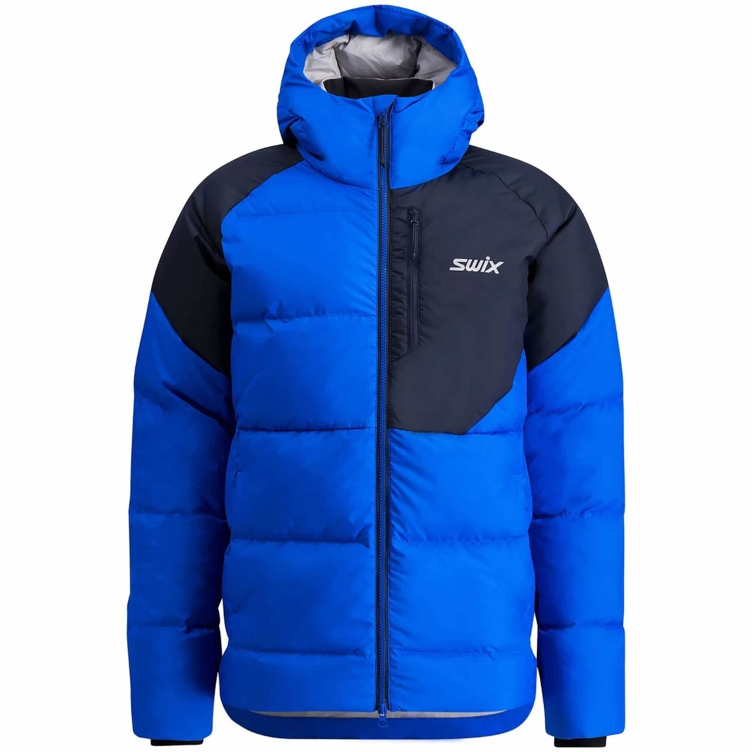 swix Focus Down Puffer Hooded Zip Jacket in blue black - men's jacket - view 7