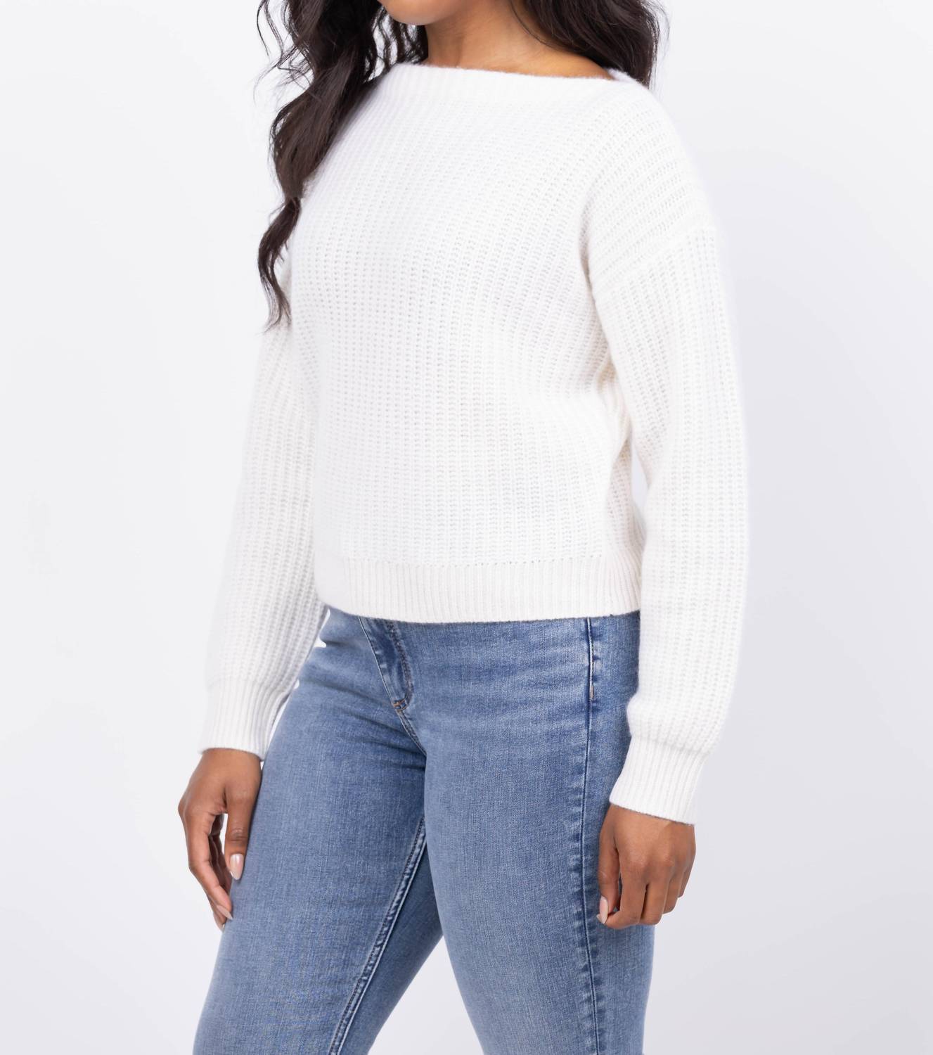 White + Warren - Cashmere Ribbed Boatneck Top
