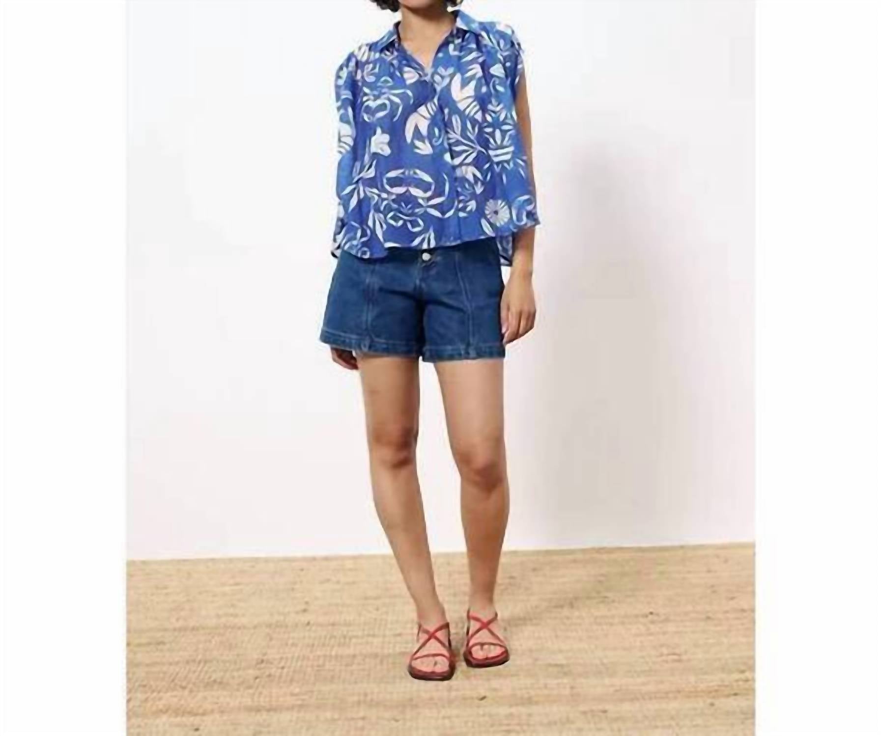 FRNCH Itia Shirt in blue - women's shirt