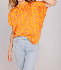 LeLe de Baltzac The Sistina Top in orange - women's blouse - view 6