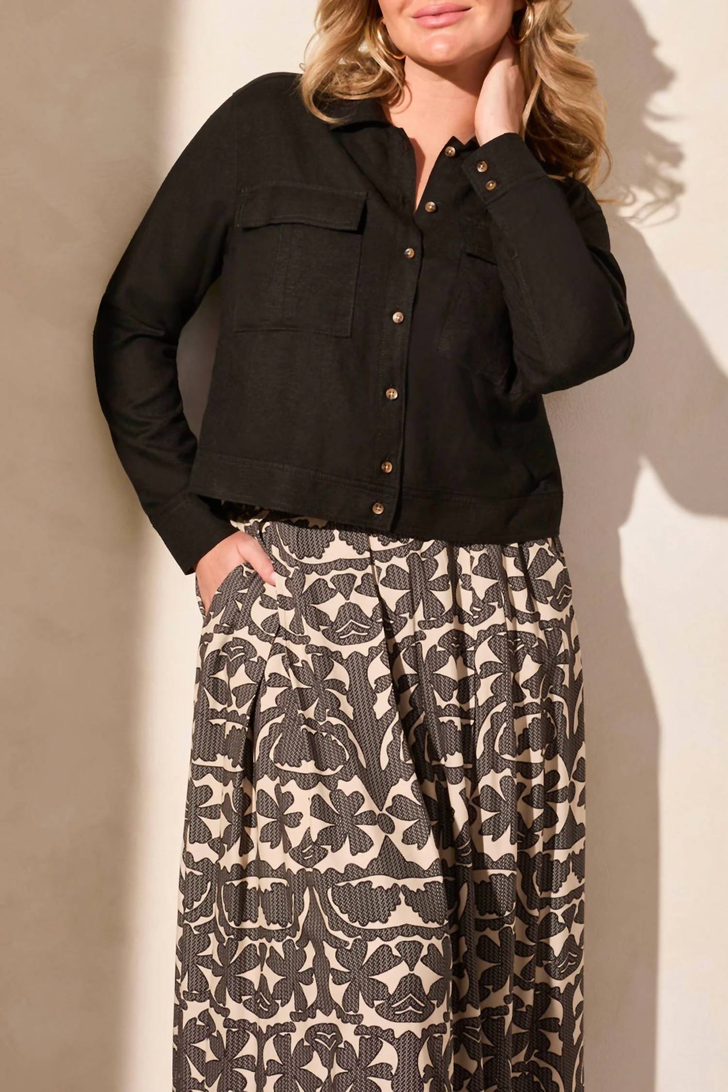 Tribal - Button Front Jacket With Chest Pockets