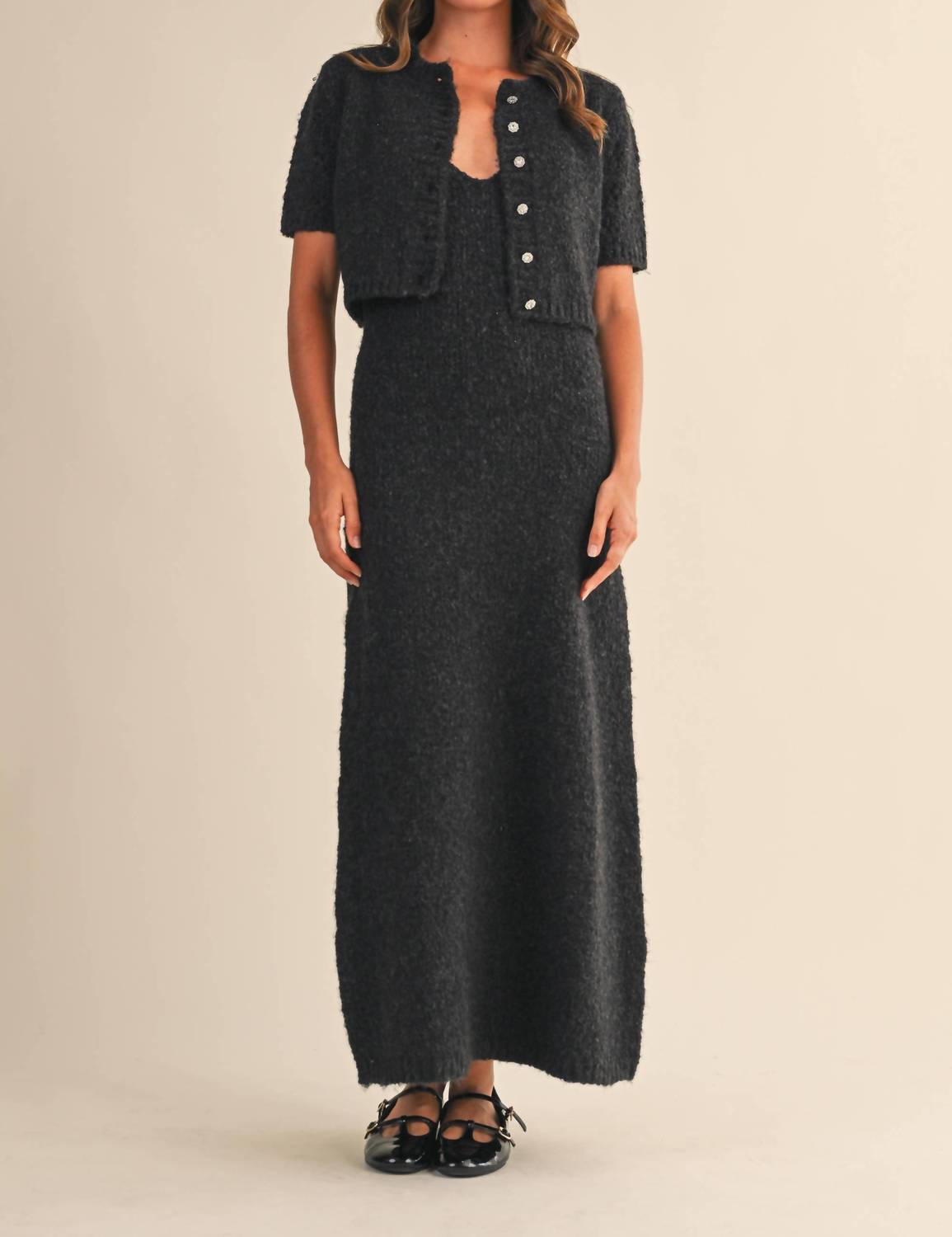 Klesis - Mary Cardigan And Sweater Maxi Dress Set