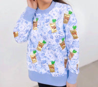 Brianna Cannon Julep Floral Sweatshirt in mint blue - women's top - view 4