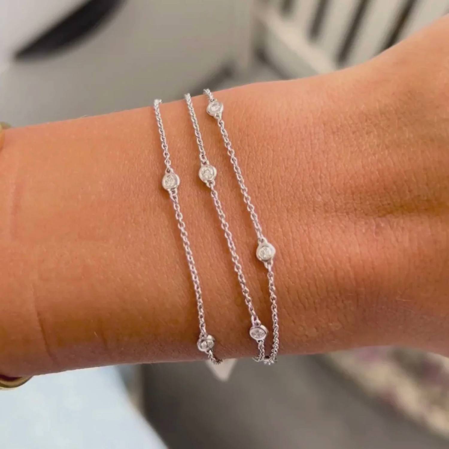 Diana M Jewels - 0.50cts Triple Chain Diamonds Bracelet