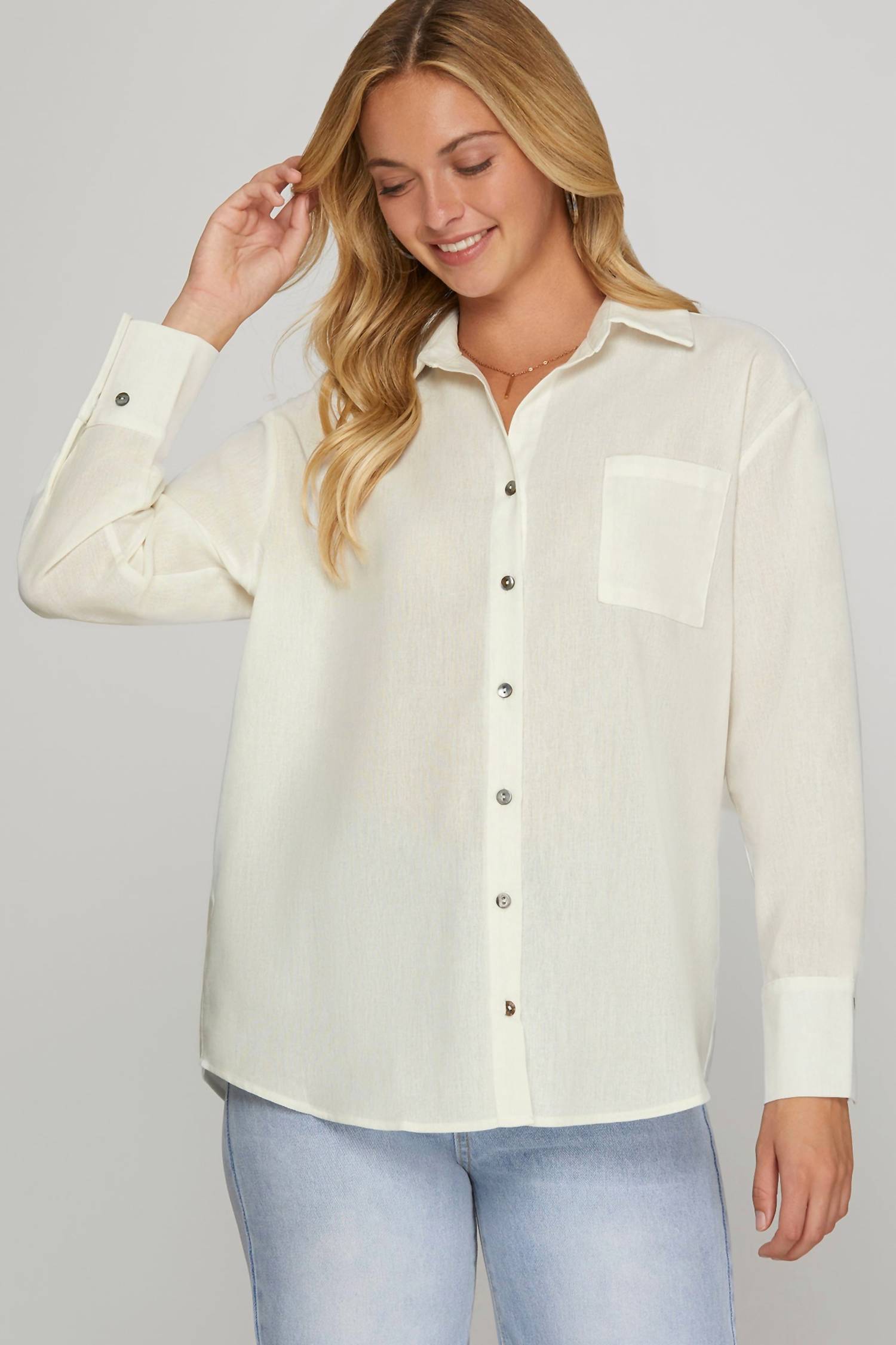 She + Sky - Essential Button Down Shirt