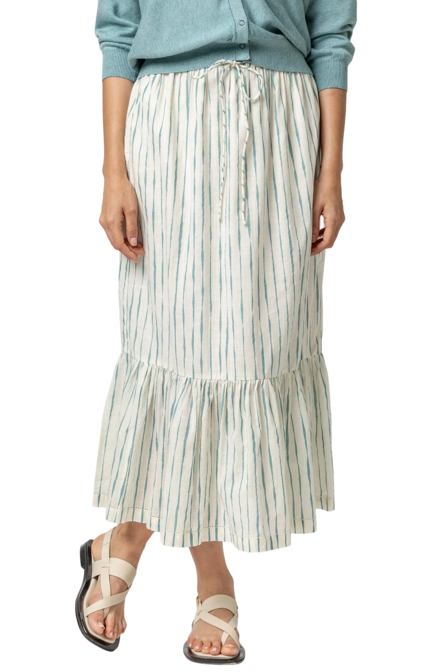 Lilla P - Printed Long Peplum Skirt