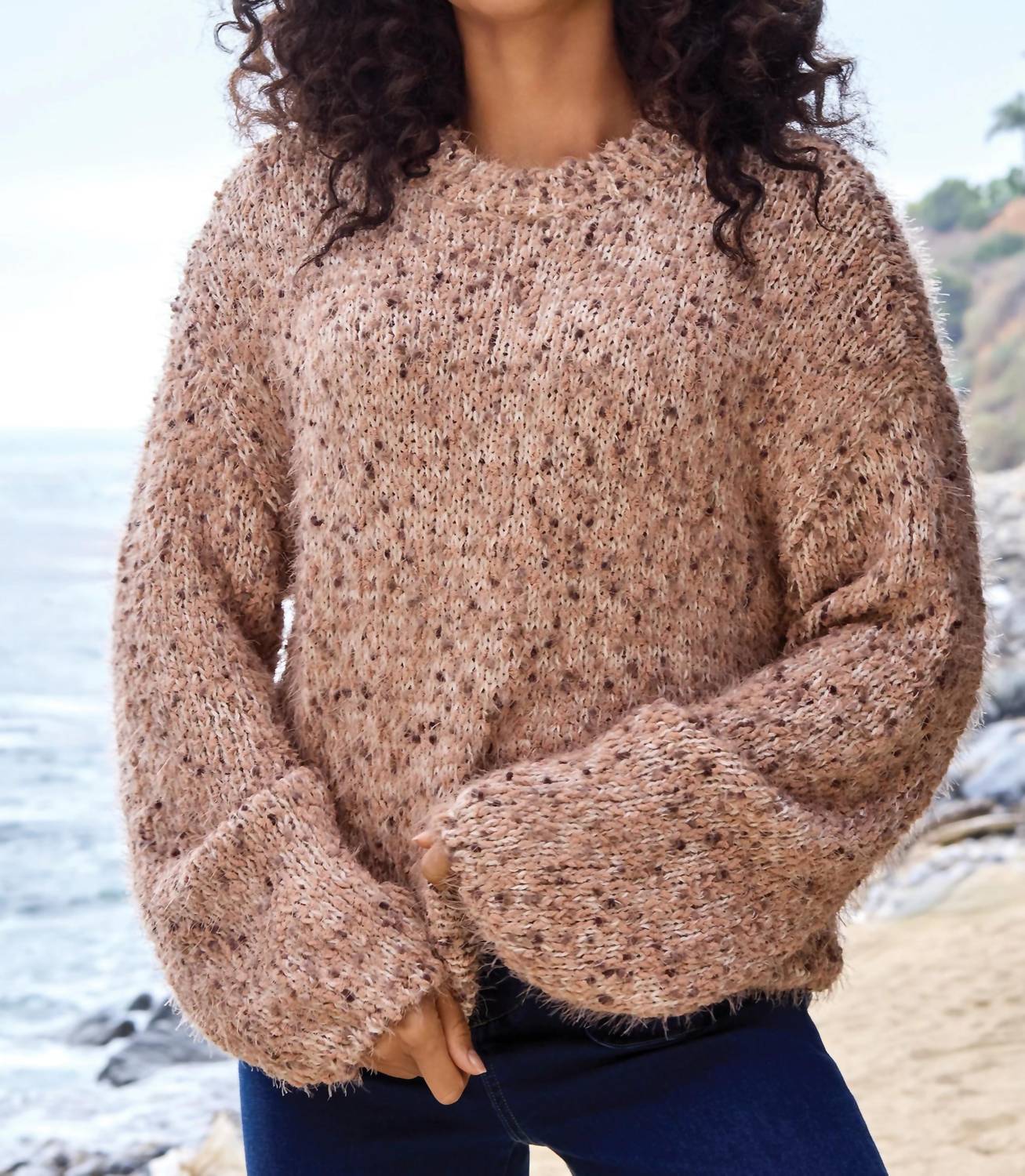 Tribal - Crew Neck Puff Sleeve Sweater