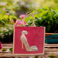 Dana'S Uncommon Glass - Women's Golden Heel Jeweled Muse Tote Bag