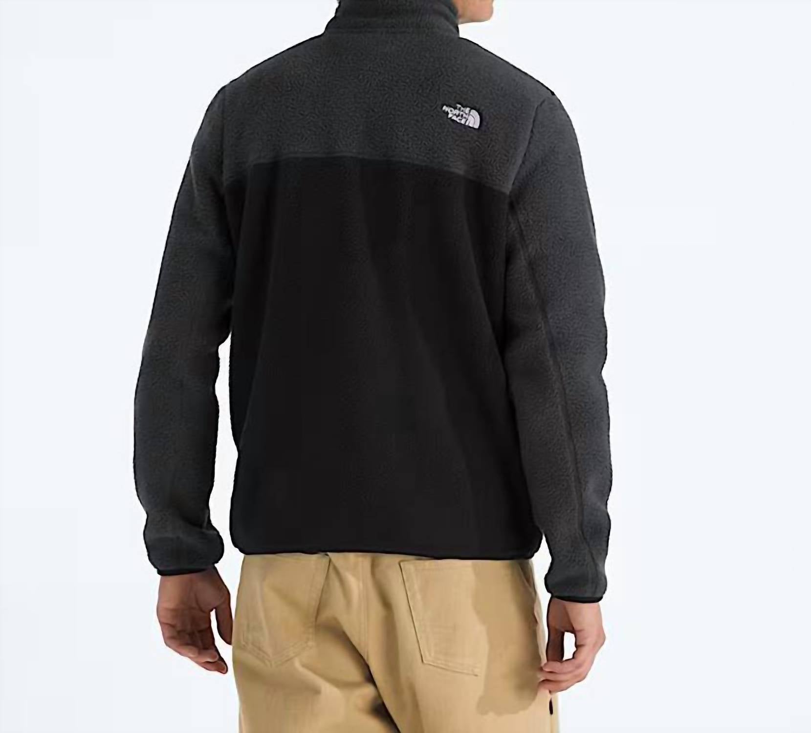 THE NORTH FACE Yumiori Quarter Zip Jacket in black asphalt grey monument grey - women's top - detail view
