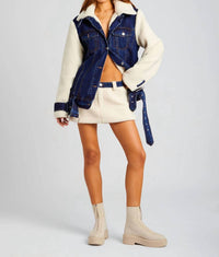Ser.O.Ya - Mink Teddy Denim Jacket