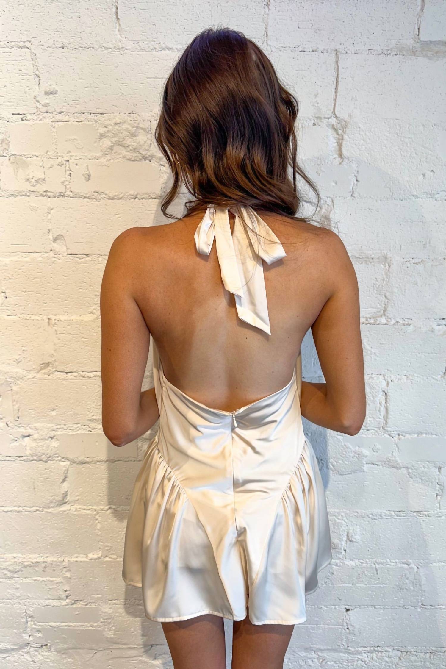Sky to Moon Champagne Pearl Dress in ivory - women's dress - detail view