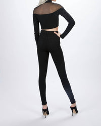 SHEER CROP KNIT TOP