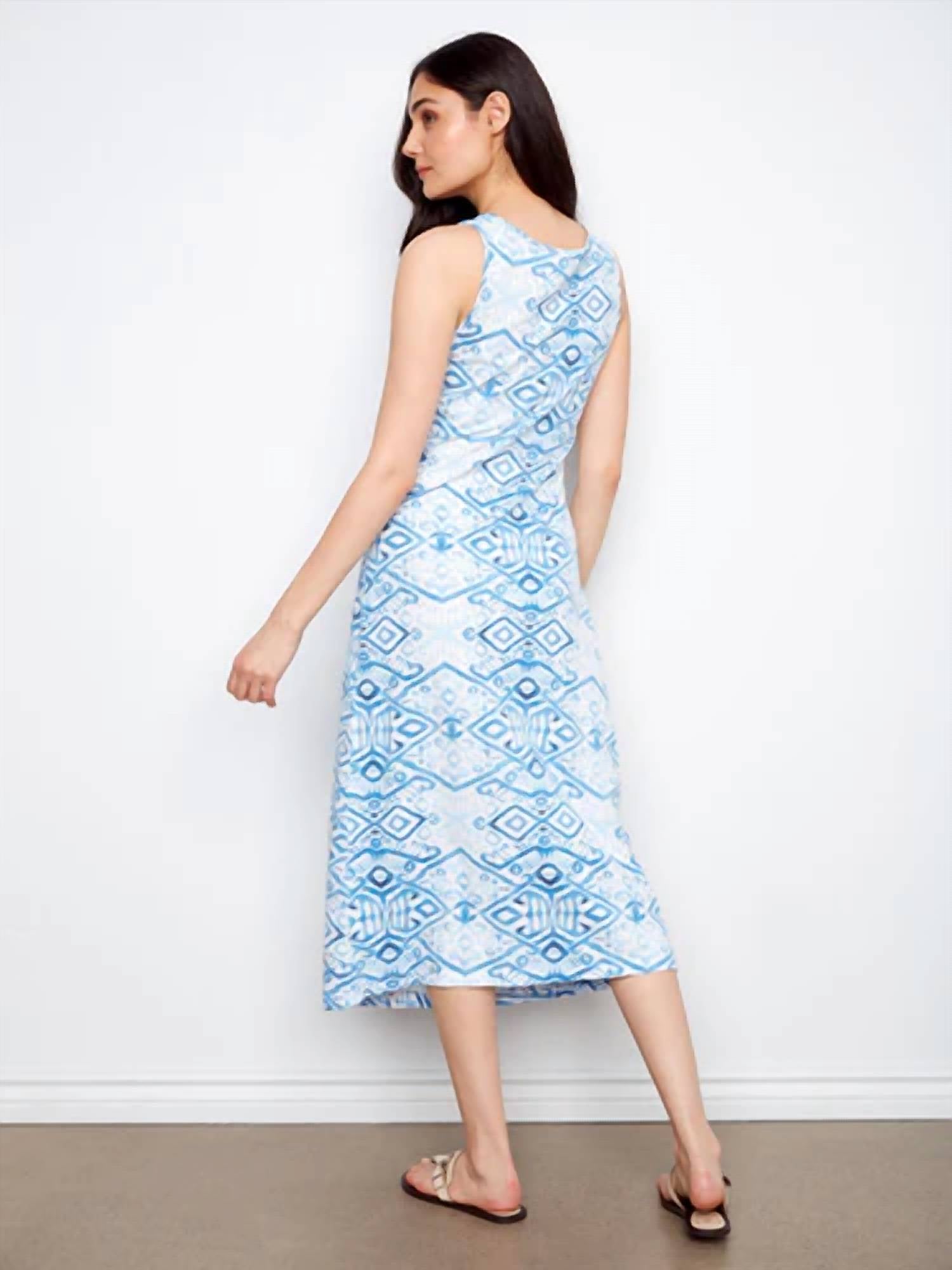 Charlie B - Faux Knot Detail Printed Midi Dress