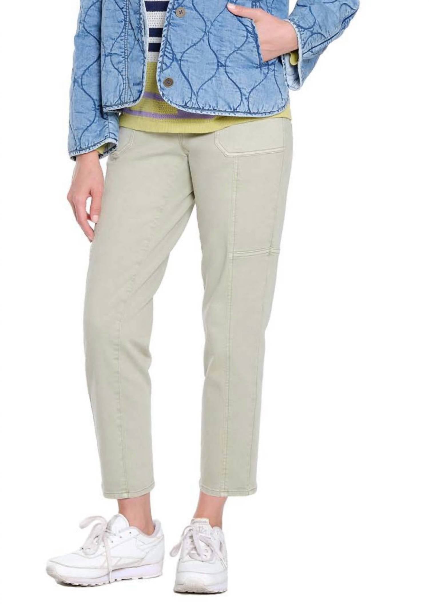 TRU LUXE Utility Jean in jade - women's jeans - detail view