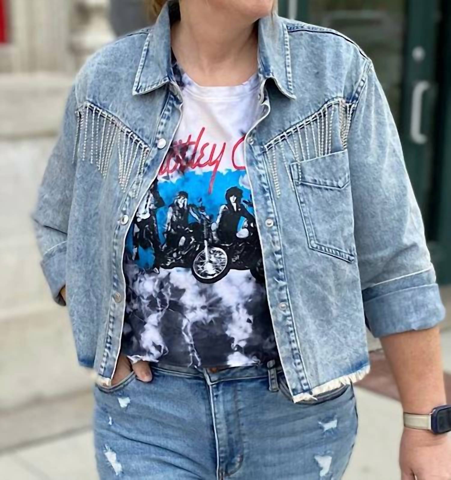 Geegee - Women's Cropped Denim Jacket