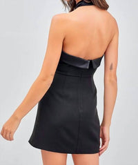 Dobe - Cross Neck Side Slit Dress