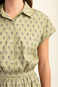 Gigio - Printed Drop Shoulder Cropped Shirt
