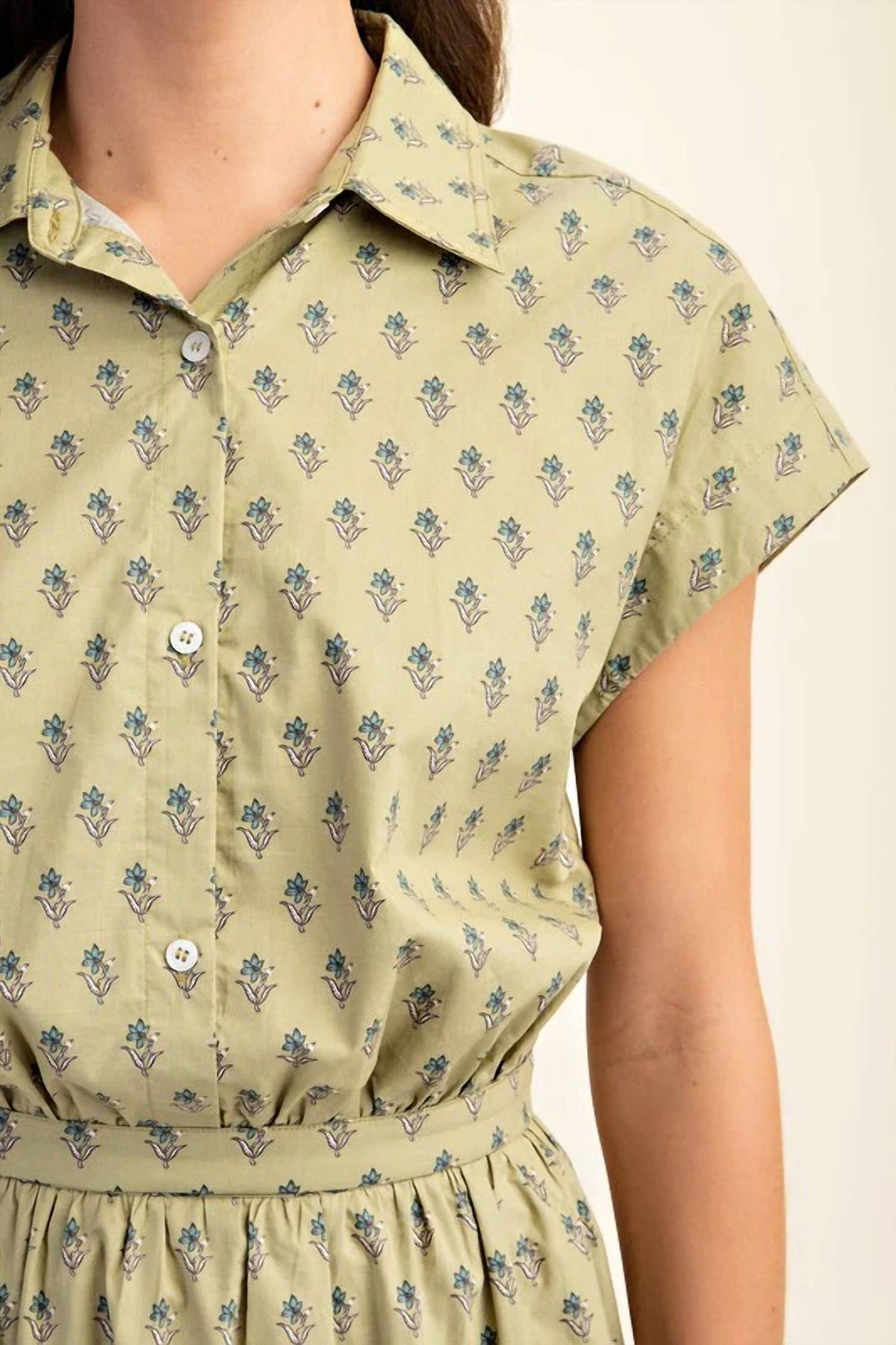 Gigio - Printed Drop Shoulder Cropped Shirt