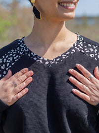 Glad You Exist Waffle Batwing Long Sleeve Top