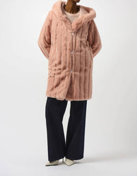 Joseph Ribkoff - Hooded Reversible Faux Fur Coat