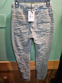 Made In Italy - Women's Embroidered Italian Crinkle Joggers
