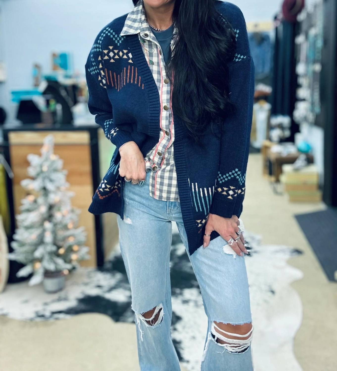 &Merci - Delmount Western Knit Sweater Cardigan