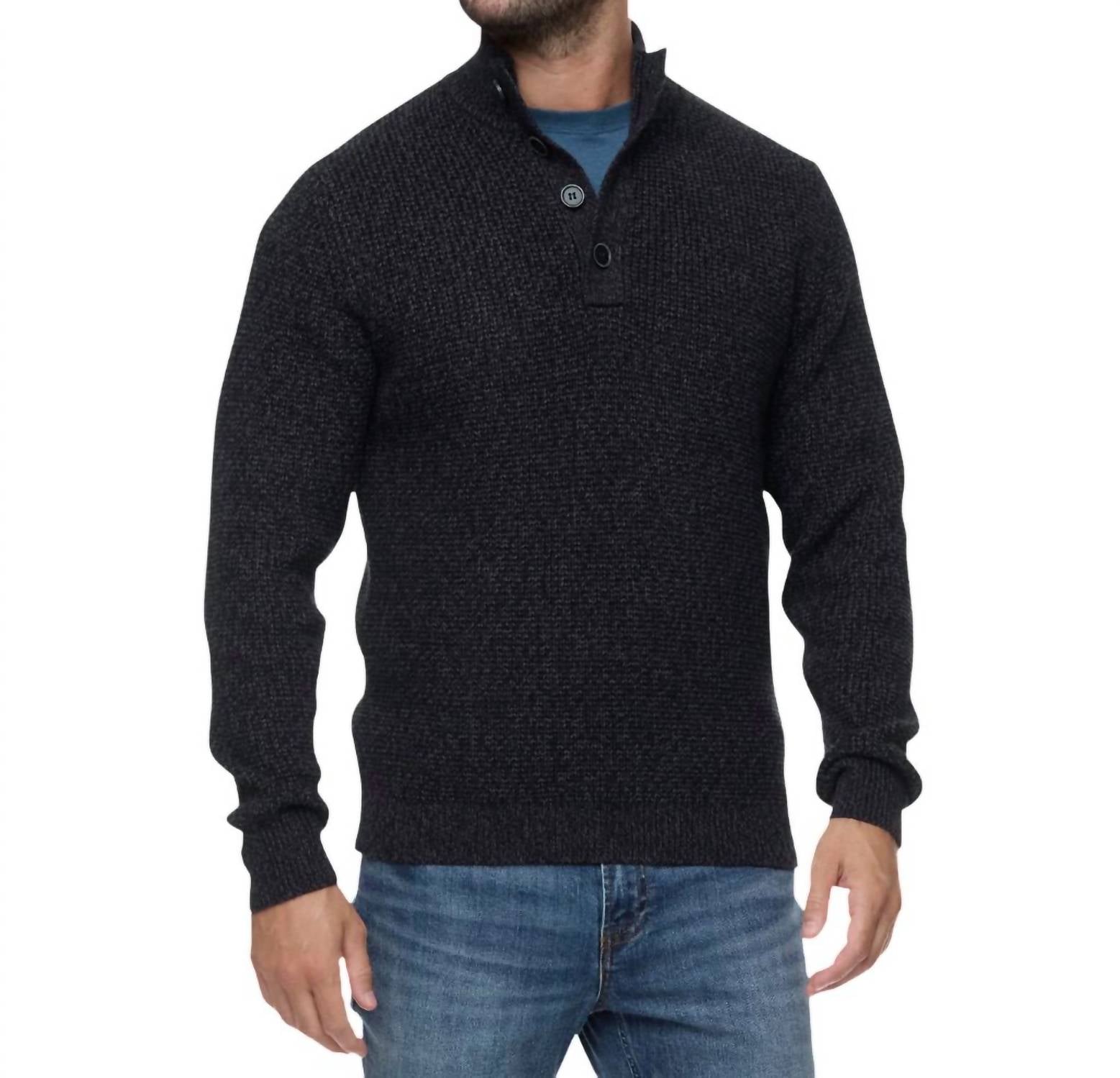 Flags & Anthem - Denver Cooling Button Mock Neck Sweater Top