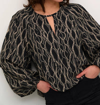 Kaffe - Kadunora Cutout Neck Casual Fit Blouse