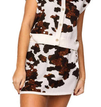 Queen Of Sparkles - Sequin Cow Print Button Up Vest