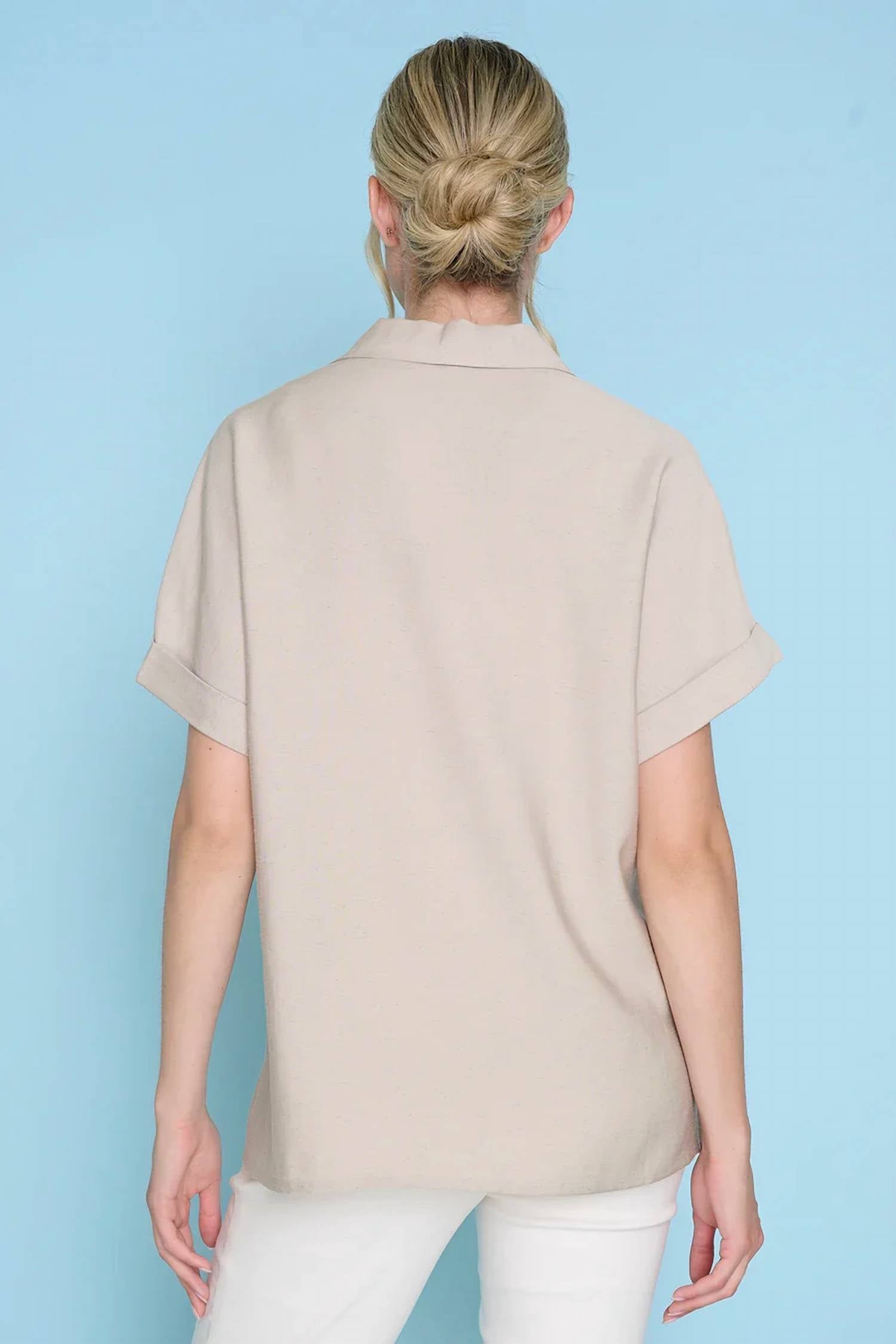 Picadilly - Button Front Blouse with Pockets