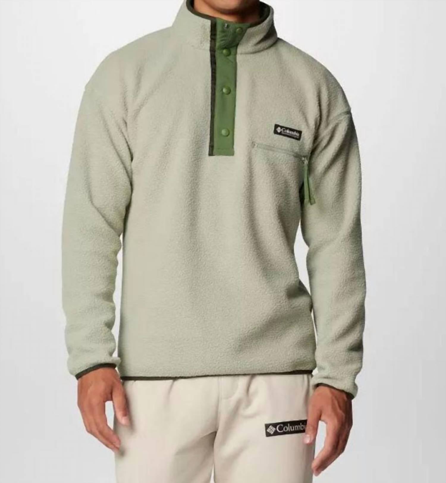 Columbia Helvetia Ii Half Snap Fleece Top in safari - men's long sleeve top