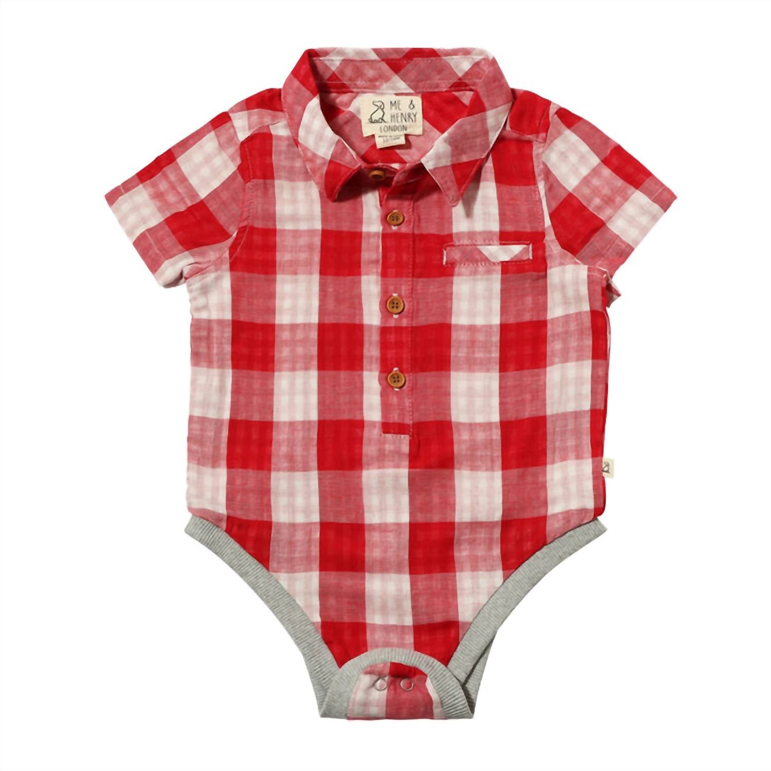 Me & Henry - Boy's Helford Plaid Onesie