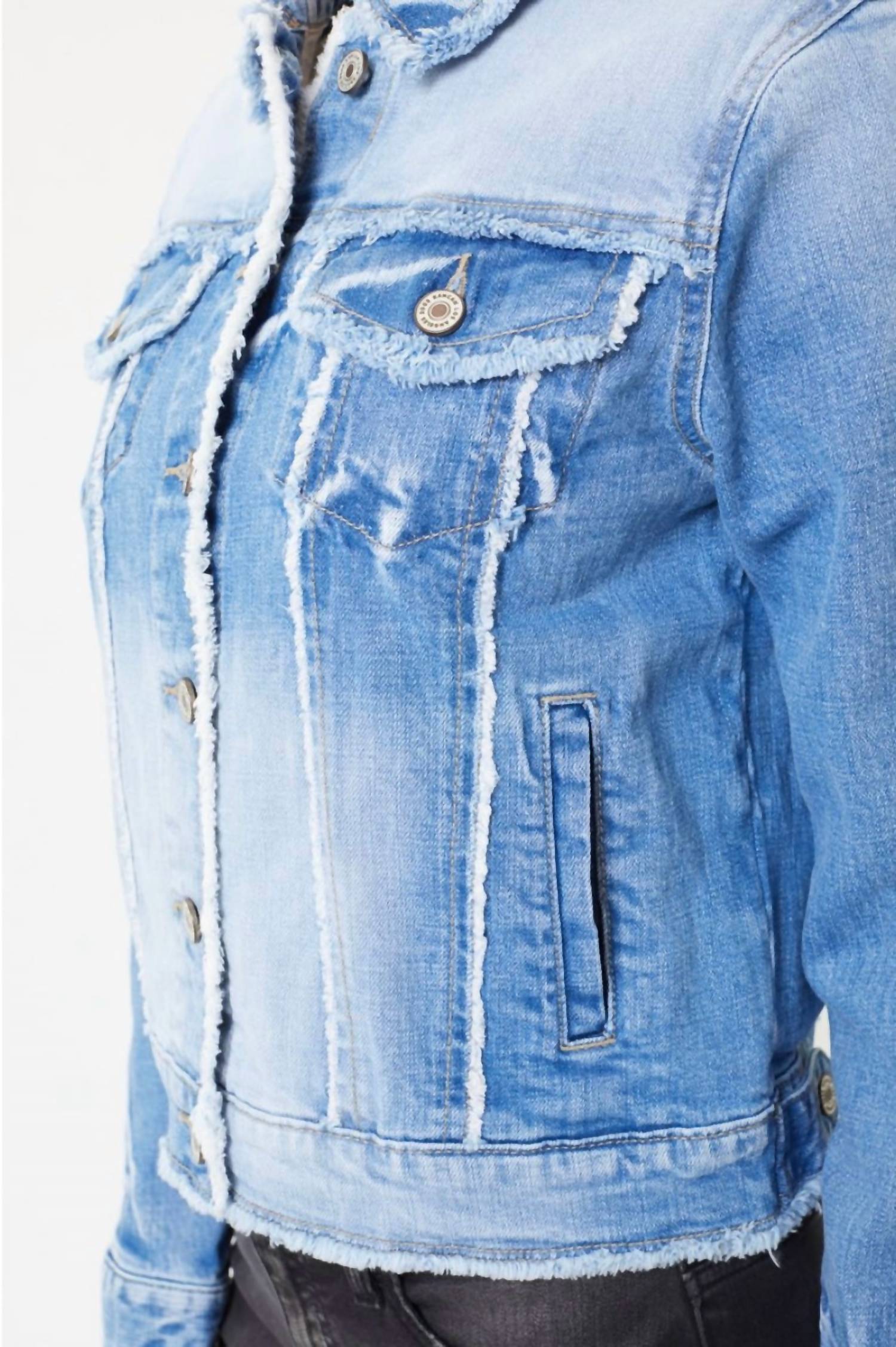 Kancan - Taylor Frayed Seam Denim Jacket