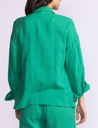 PINK MARTINI Nikki Long Sleeve Gauze Top in green - women's shirt - view 4