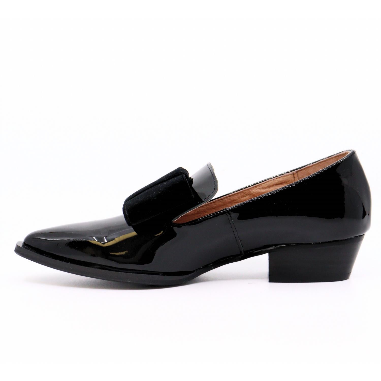 ALL BLACK Women's Pat And Bow Loafers in black - women's flats - alternate view