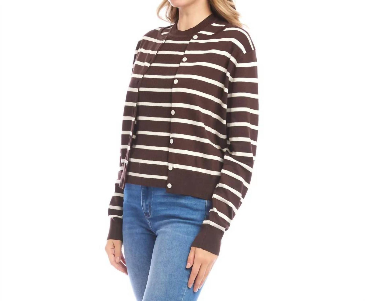 Karen Kane - Simone Stripe Cardigan Sweater