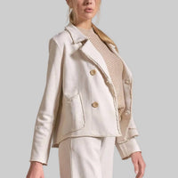 ELAN Blaze Double Breasted jacket in beige - women's jacket