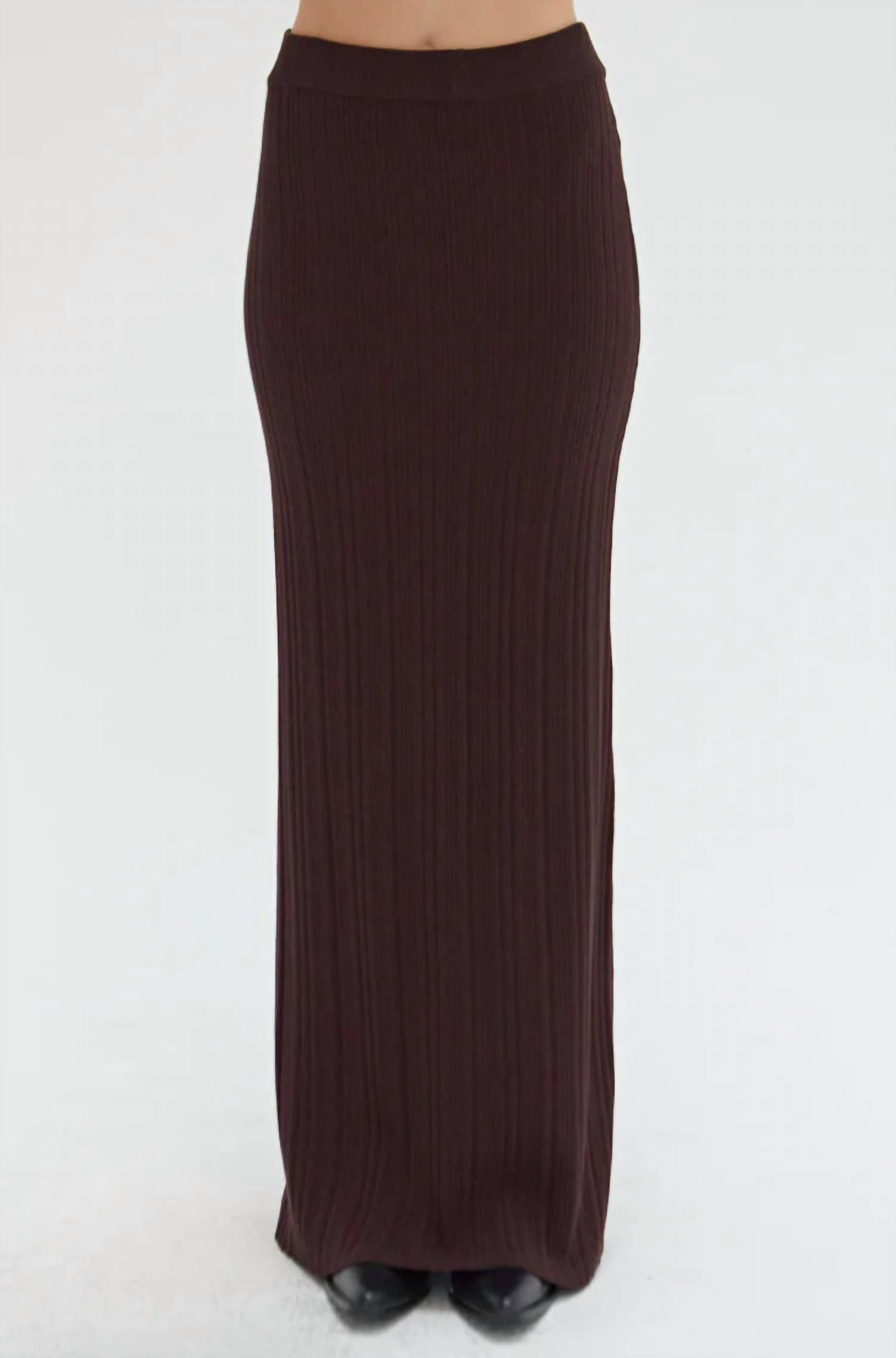 Crescent - Ribbed Knit Max Skirt