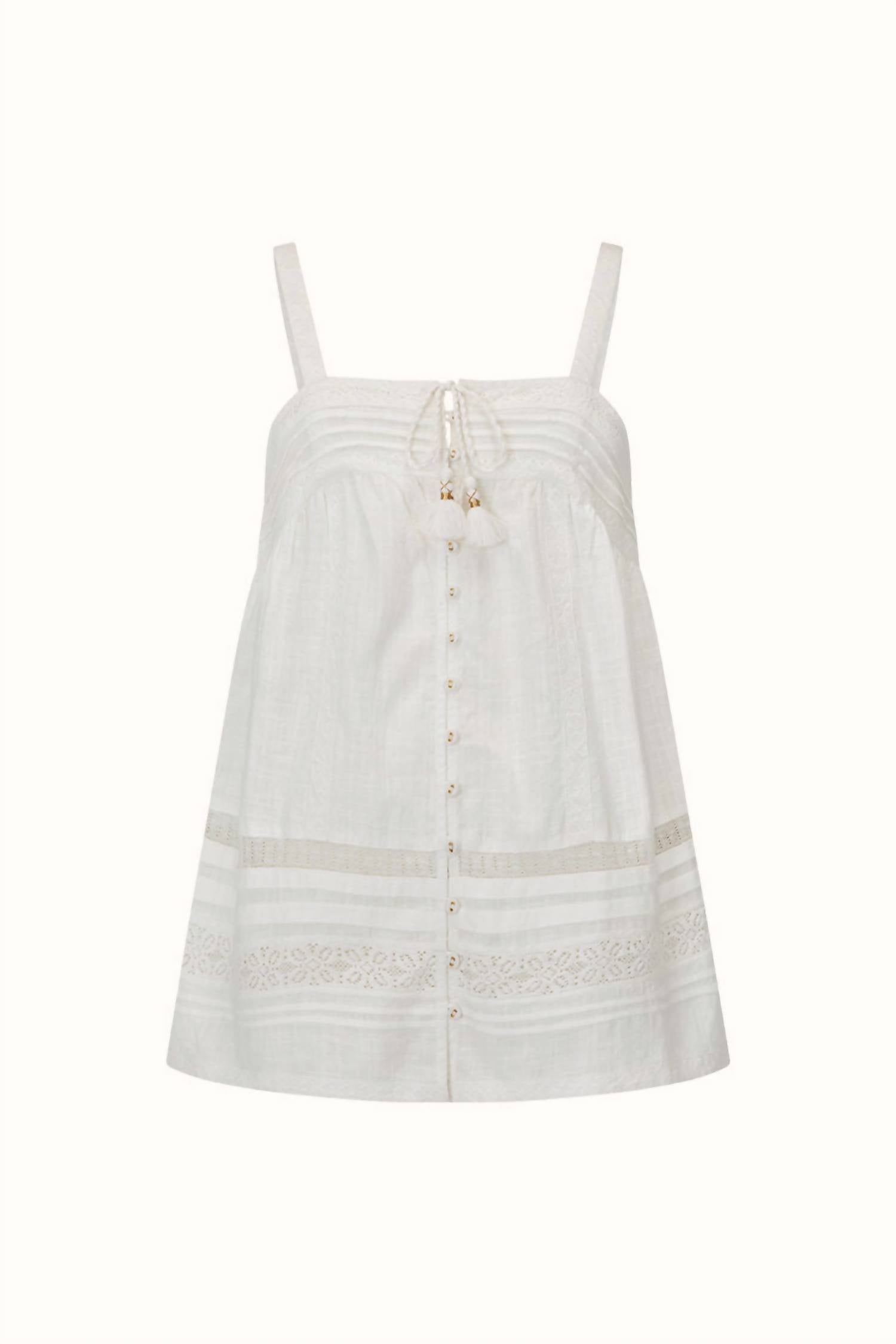 SPELL Stevie Lace Cami Top in camellia - women's shirt - alternate view