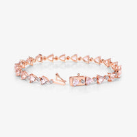 Diana M Jewels Women's Trillion Natural Morganite Bracelet (7.56 Ct) - Elegant Plus in 14k rose gold - women's jewelry - detail view