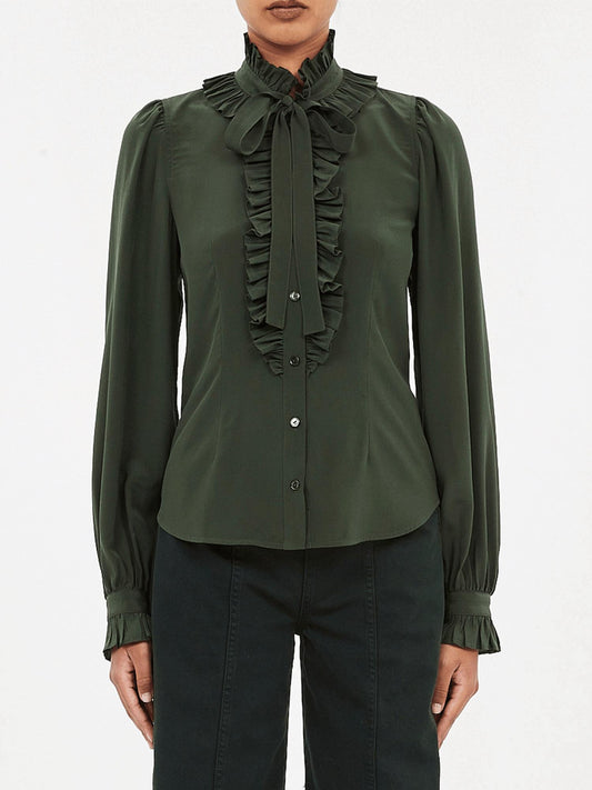 Ulla Johnson - Catroux Silk Long Sleeve Button Front Blouse