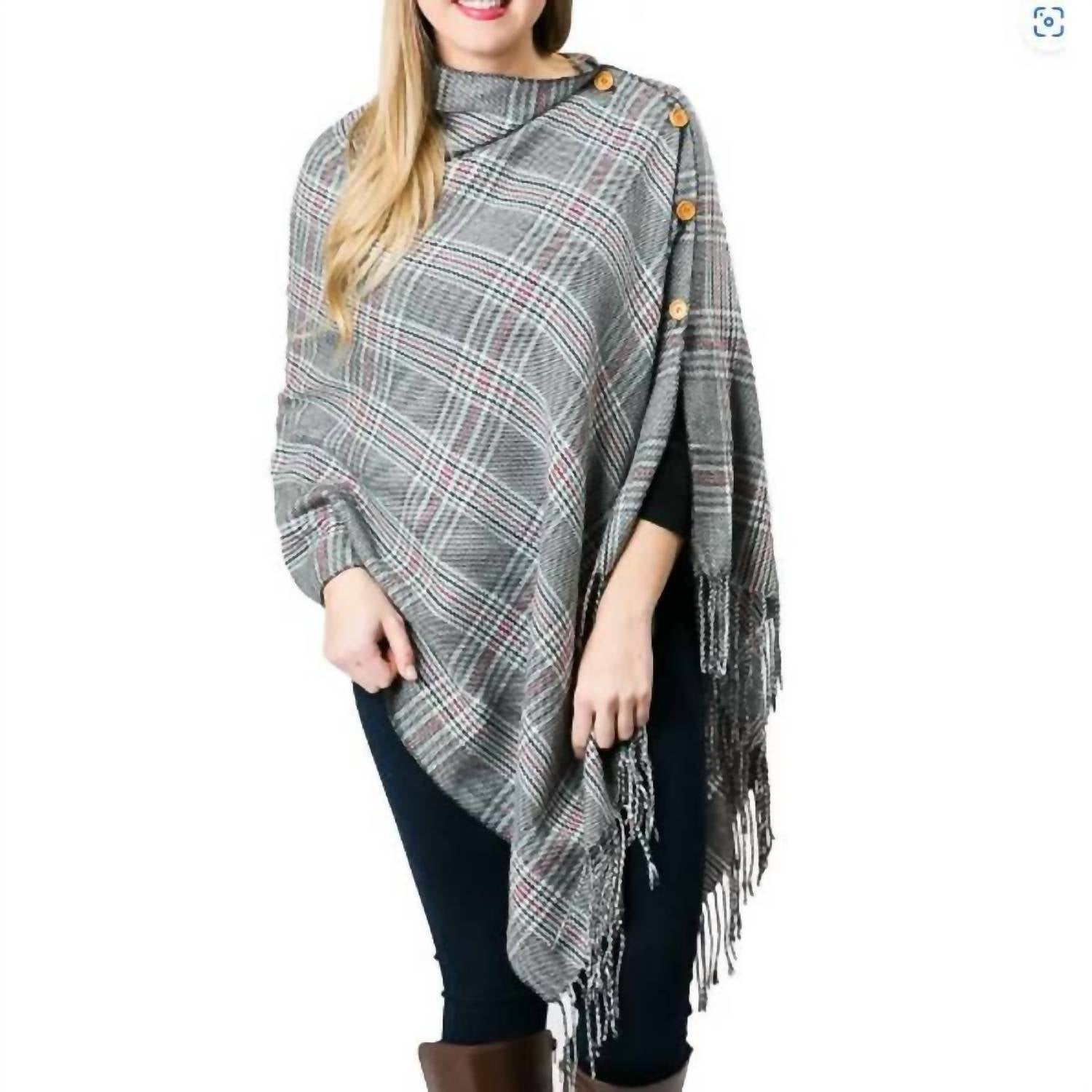 Top It Off - Glen Fringe Poncho
