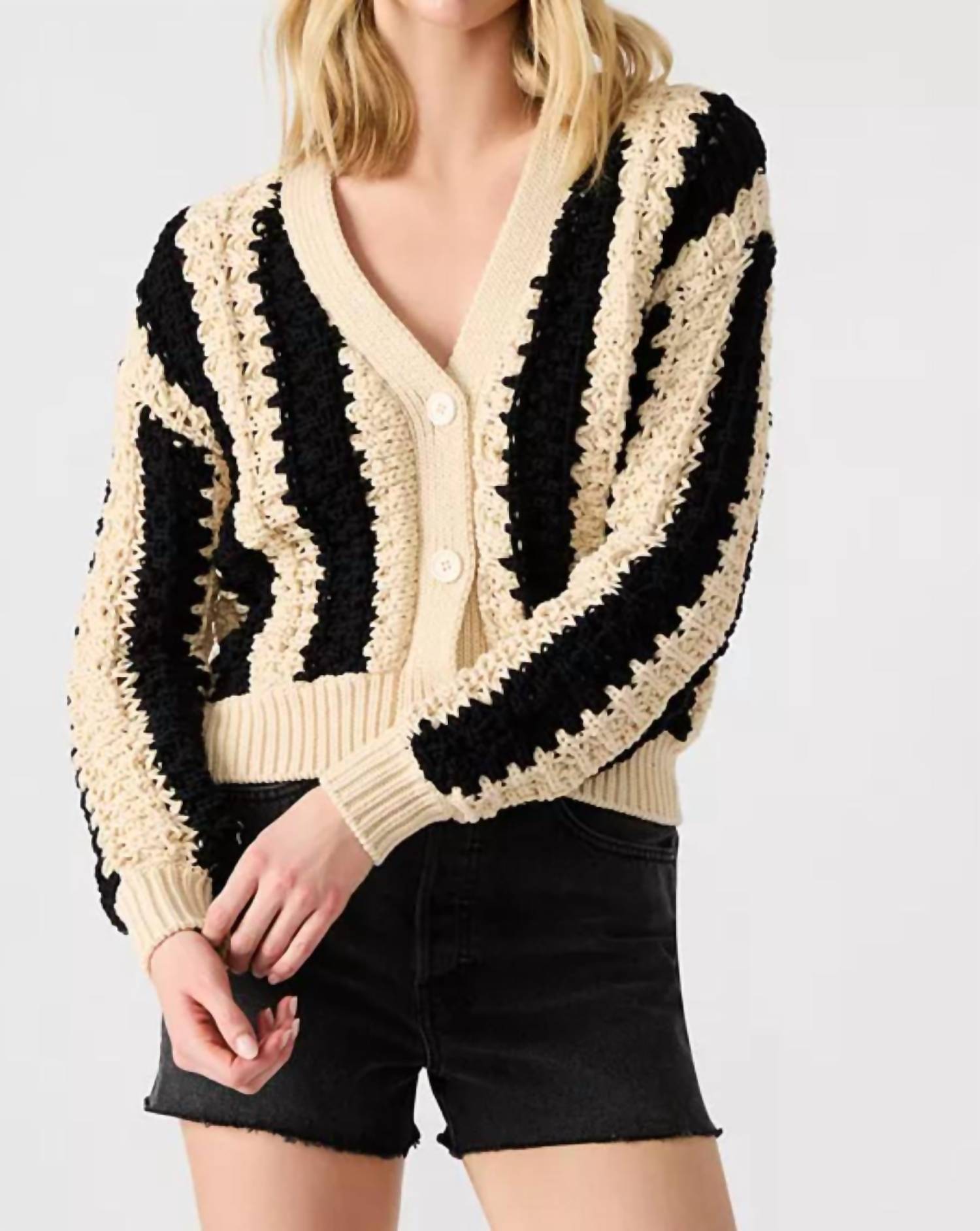 STEVE MADDEN Lucas Chunky Sweater in brown black - women's sweater