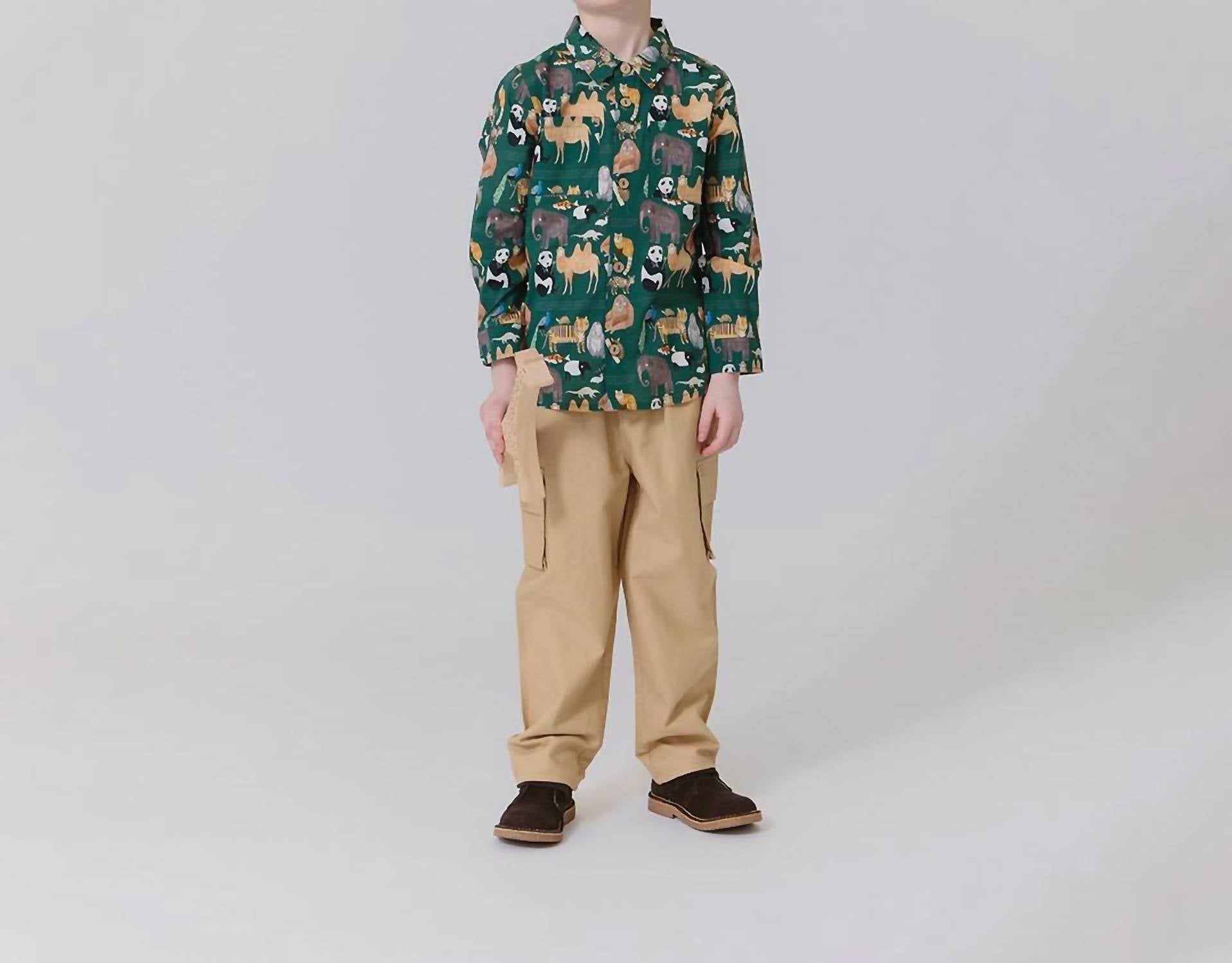 PINK CHICKEN Jack Long Sleeve Shirt in animals of asia - kids' shirt